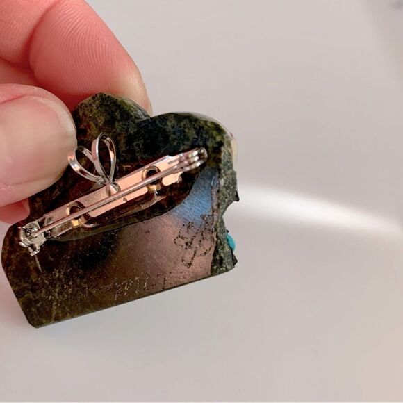 Mary Louise Tafoya Mosaic Inlay Pendant Brooch - Picture 4 of 6